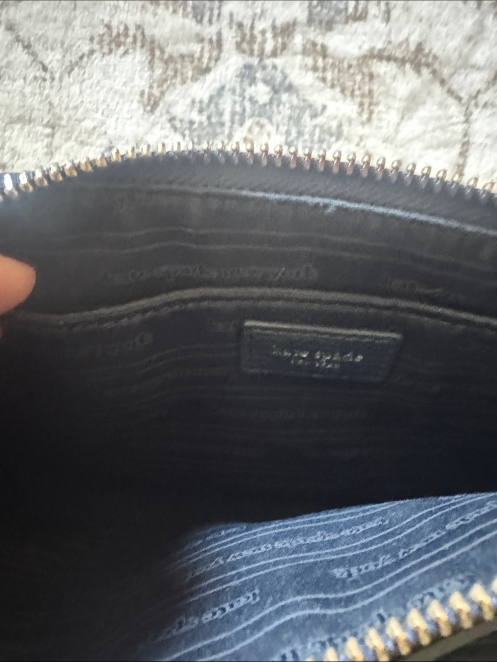 Kate Spade Navy blue Pebbled Leather Shoulder Bag with Detachable crossbodyStrap - Picture 5 of 5